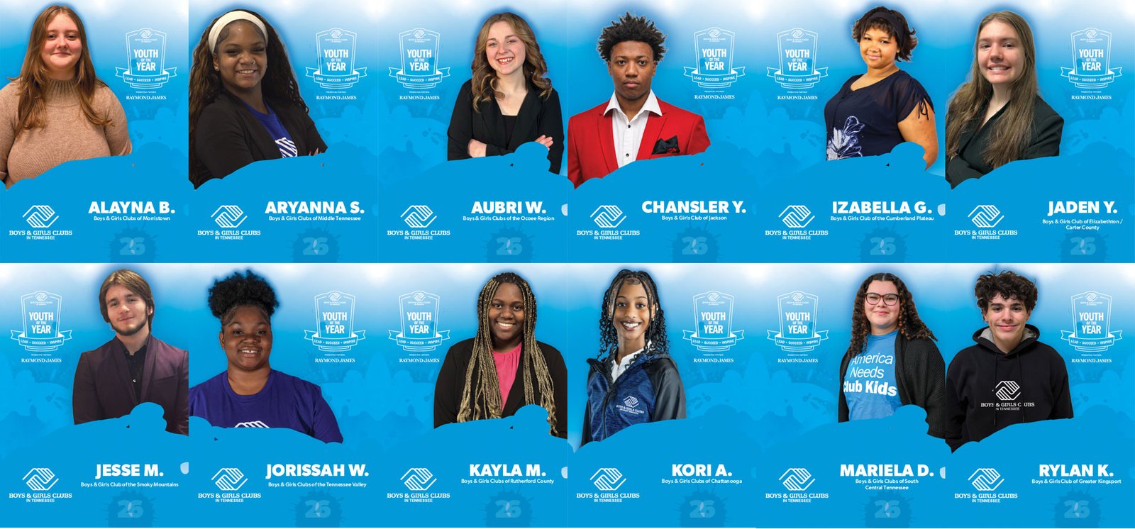 2026 Boys & Girls Clubs in Tennessee's Youth of the Year candidates